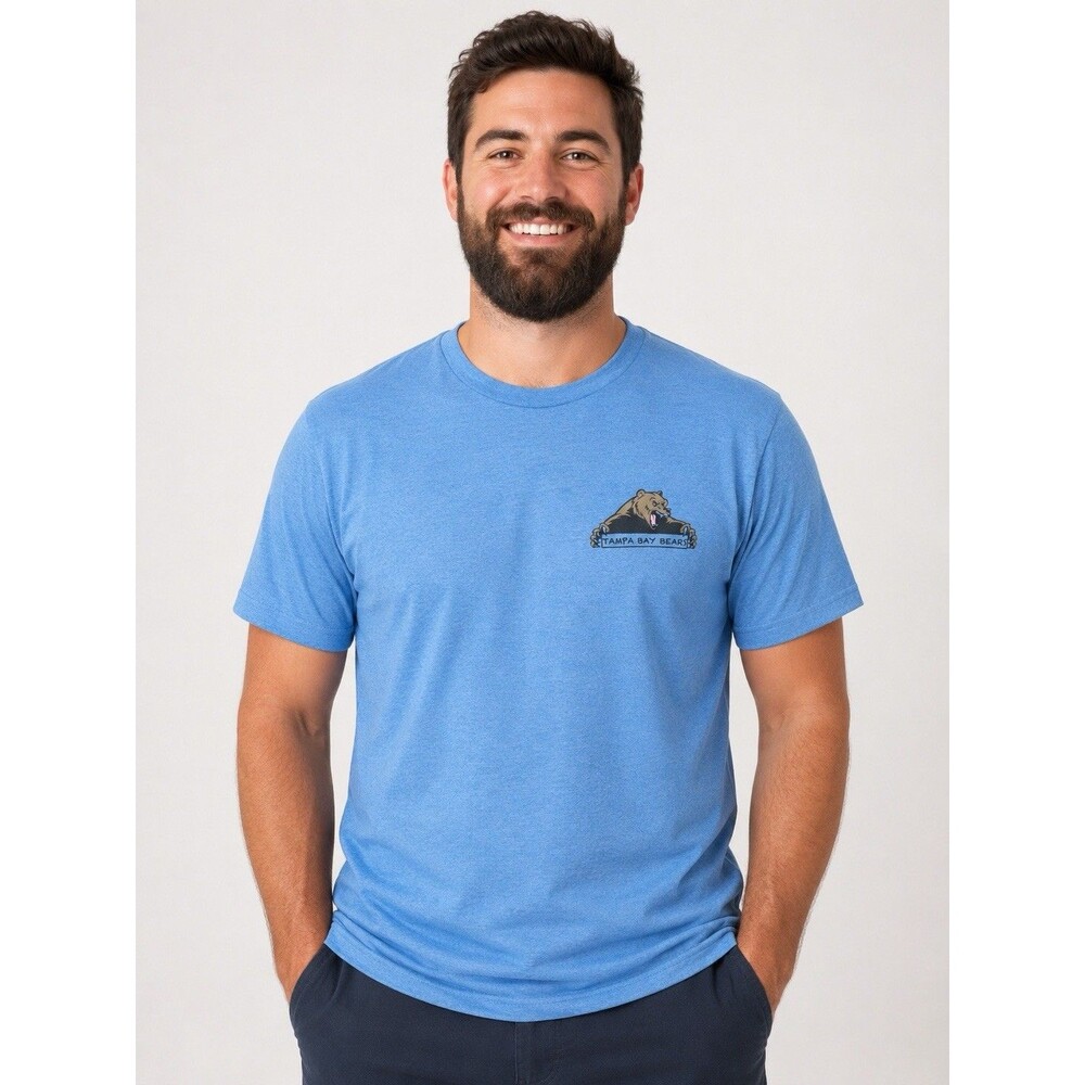 Tampa Bay Bears Men’s T-Shirt Medium Blue Bears in the Buff Double-Sided Gay Tee